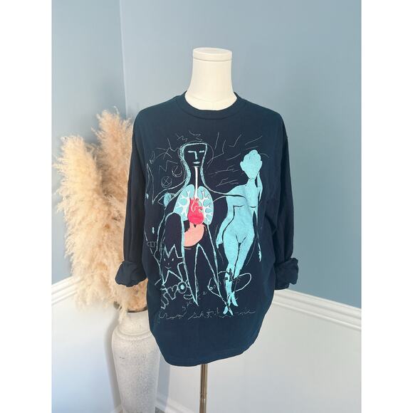 Frog Skateboards Long Sleeve Shirt Size Medium Crewneck Graphic Tee Navy Blue - Picture 2 of 9